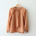 ラミーコットンローン ボウタイブラウス #TAN [241784]