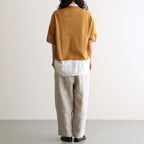 40s FRENCH LINEN DYED CANVAS 2TUCK TAPERED EASY PANTS #8200 LINEN [GNMDS2501FL]