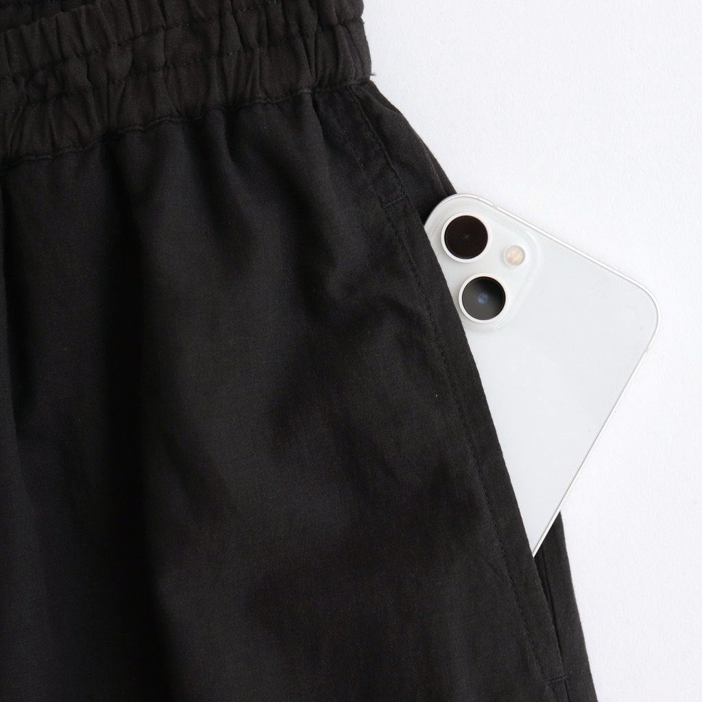 80s VOILE PLAIN WITH CUT WORK LACE EASY PANTS #9900 BLACK [INSL23224]