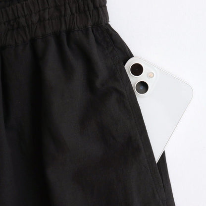 80s VOILE PLAIN WITH CUT WORK LACE EASY PANTS #9900 BLACK [INSL23224]