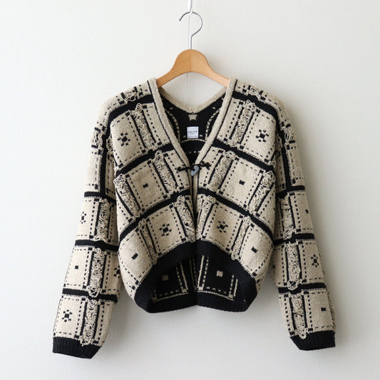 Blocked-Jacquard Jacket #Beige [oni056]