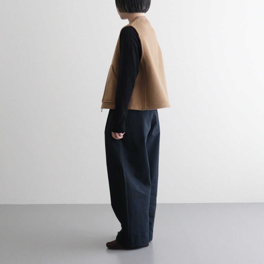 【 LONDON TRADITION × UNFIL 】wool blend double face zip-up vest #camel [WVFL-UW133]