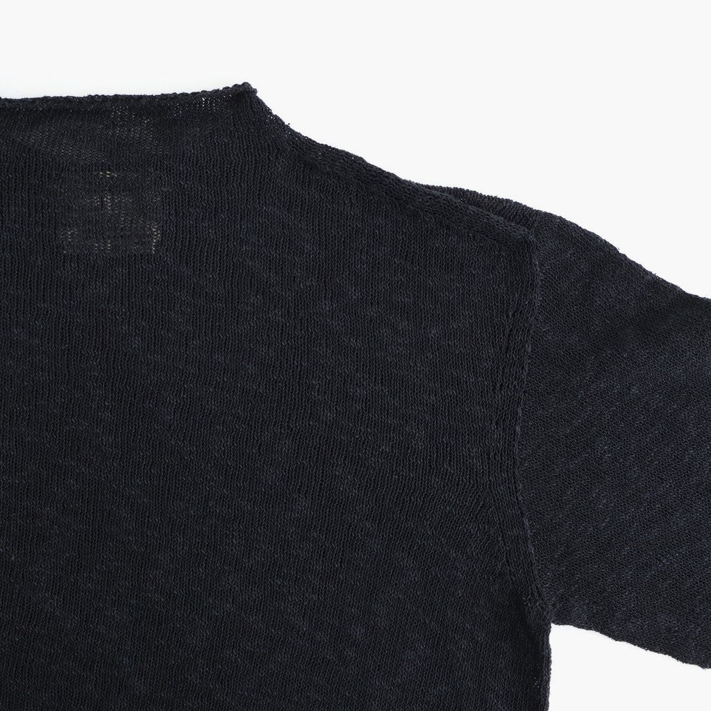 cotton & silk slub yarn bottle-neck P/O #black [WXSP-UW125]