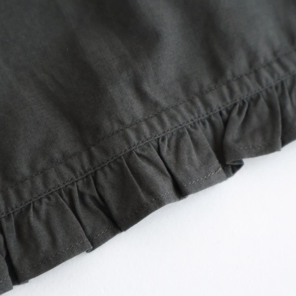 40s POPLIN PLAIN HEM FRILL BACK OPENING SMOCK #9700 GREY [NSL25543]