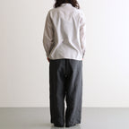 40s FRENCH LINEN DYED CANVAS 2TUCK WIDE EASY PANTS #9800 CHARCOAL [GNMDS2502FL]