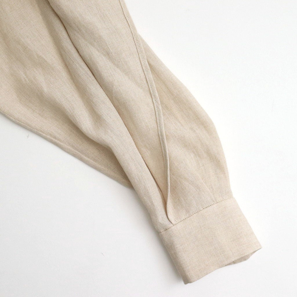 DENSELY LINEN CAPE SLEEVE SHIRT #Antique White [no.7308]