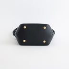 GRAINED LEATHER ONE HANDLE BAG #9900 BLACK [SVMDS2551F]