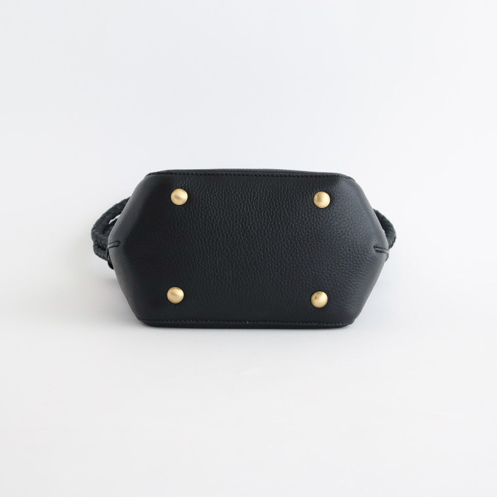 GRAINED LEATHER ONE HANDLE BAG #9900 BLACK [SVMDS2551F]