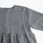 BOILE WOOL SMALL GINGHAM CHECK GATHERED CREW NECK PULLOVER #9981 BLK (BLACK/ECRU SAND CHECK) [NMDS26582]