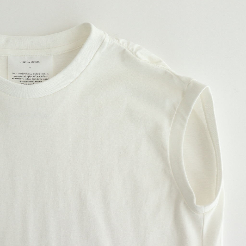 Sleeveless top #White [TLF-225-cs001-ocj]