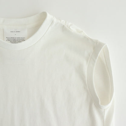 Sleeveless top #White [TLF-225-cs001-ocj]