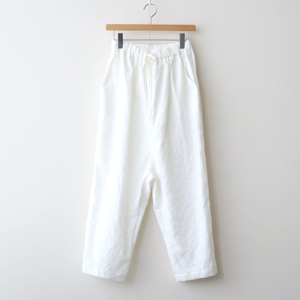 ⼼の花苑 Relaxed-fit trousers #white [TLF-226-PT007-ec]