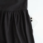 80s VOILE PLAIN WITH CUT WORK LACE CREW NECK PULLOVER DRESS #9900 BLACK [INSL26343]