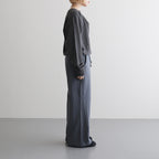 cotton open-end yarn terry wide sweat pants #steel blue [WXSP-UW120]