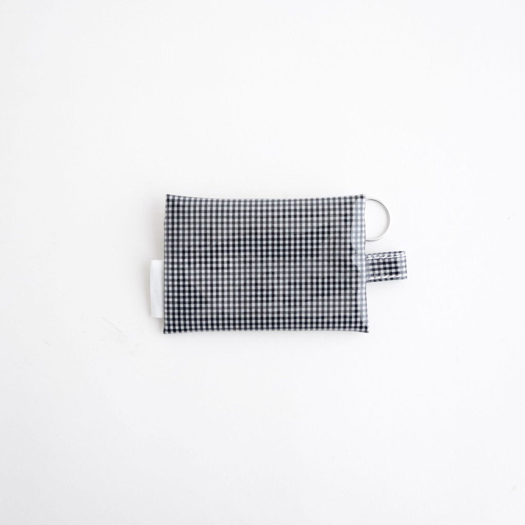 FLAT POUCH MINI #GINGHAM SMALL BLACK [TMB-2352A]