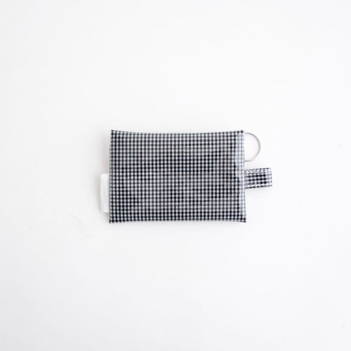 FLAT POUCH MINI #GINGHAM SMALL BLACK [TMB-2352A]