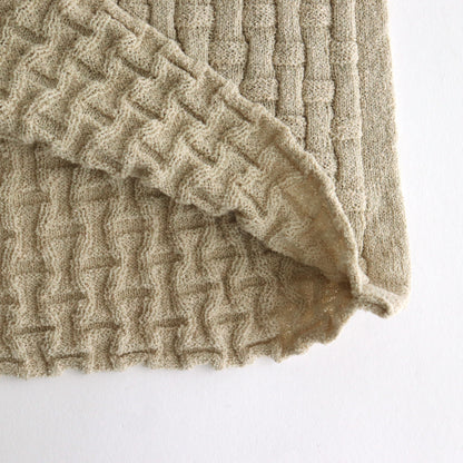 Cotton-boucle Basket Top #L.Beige [oni050]