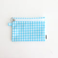 FLAT POUCH MEDIUM #GINGHAM SAX [TMB-2565H]