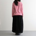 裏起毛 BORDER SPY EYE BOAT NECK PULLOVER #Pink [no.7743]