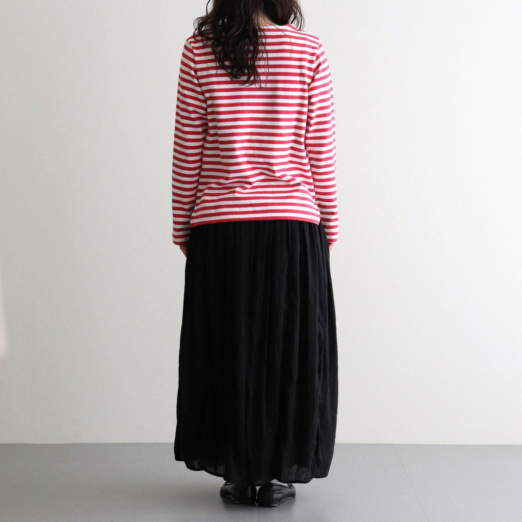 裏起毛 BORDER SPY EYE BOAT NECK PULLOVER #Pink [no.7743]