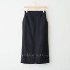 夢詠み Embroidered Peg skirt #Black [26F-SK144-CWF]