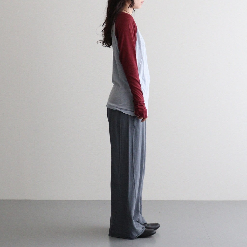 cashmere & supima cotton gauze jersey baseball Tee #light blue [WXFL-UW105]