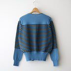 Stripe Cardigan #Blue x Brown [Oni067]