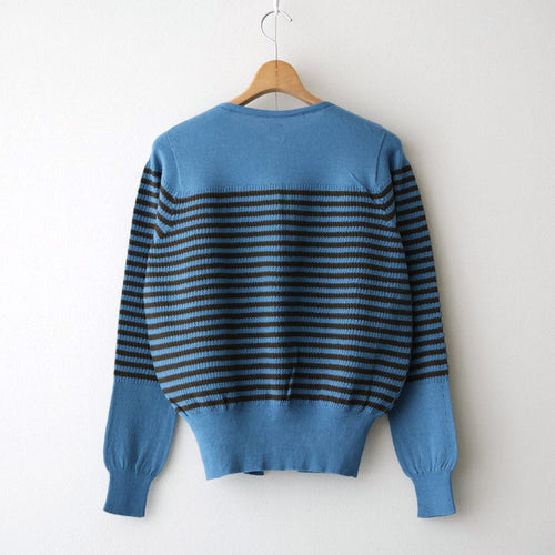 Stripe Cardigan #Blue x Brown [Oni067]