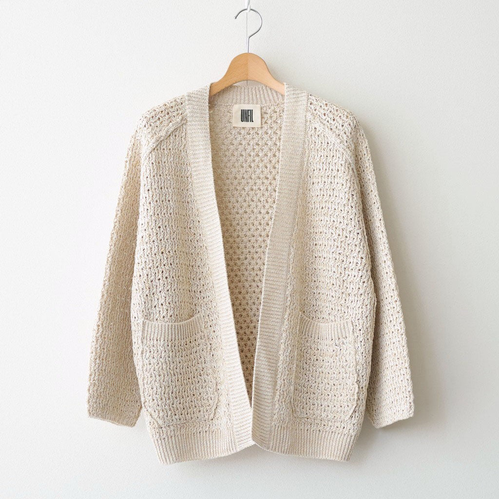double honeycomb mesh-knit buttonless C/D #off white mix [WXSP-UW112]