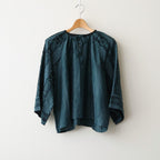 一瞬の花：Gathered blouse #abyssal blue [11261-10307]