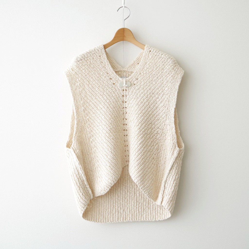 Slub bubble Vest #Ecru [Oni063]