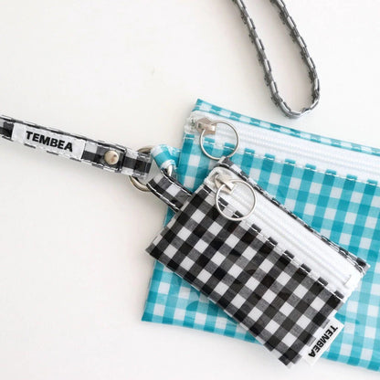 FLAT POUCH MINI #GINGHAM BLACK [TMB-2352A]