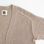 double honeycomb mesh-knit buttonless C/D #sand beige mix [WXSP-UW112]