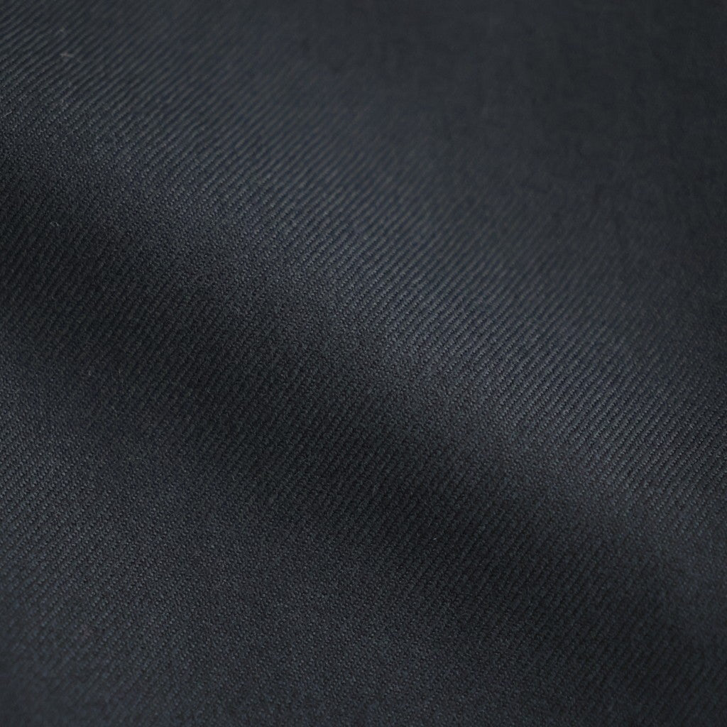 WOOL SERGE 2TUCK TAPERED EASY PANTS #9900 BLACK [GNMDS2501WS]