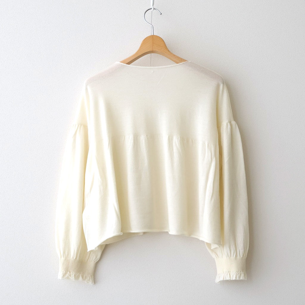 存在すること：Gathered sleeves sweater #ivory [13243-13109]