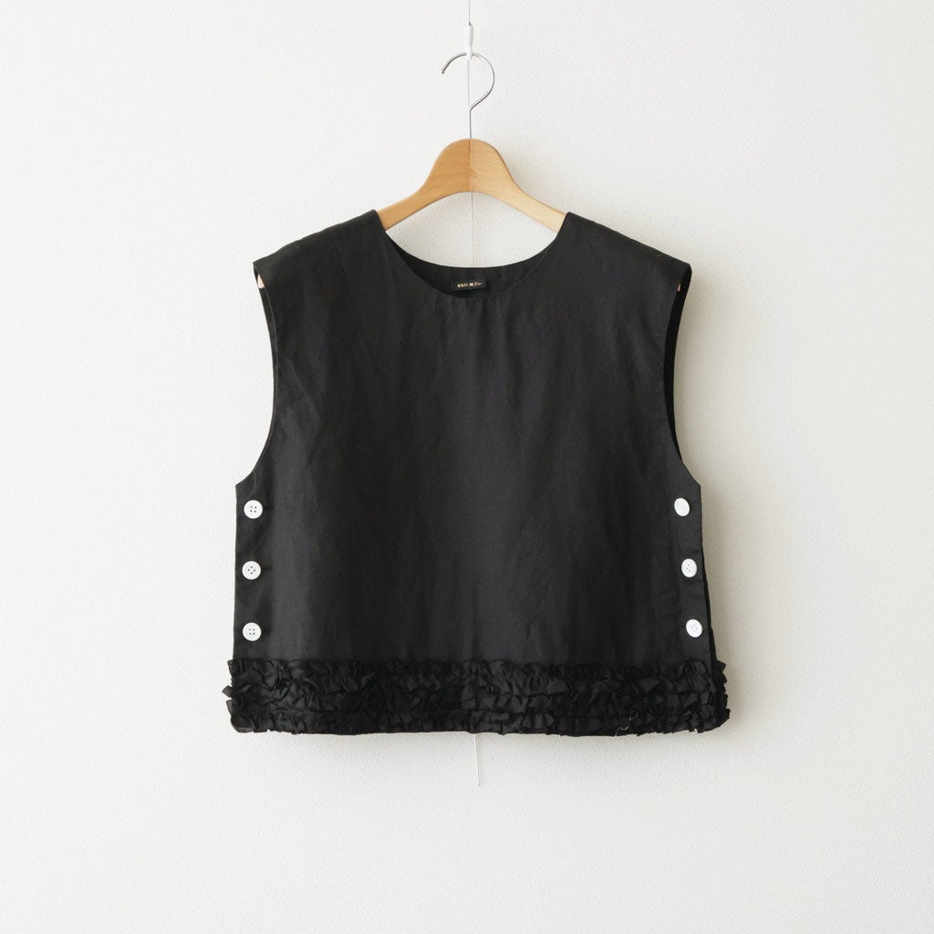 L.G.D. FRILL DECORATION BUTTON BIB #Black [no.8223]