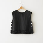 L.G.D. FRILL DECORATION BUTTON BIB #Black [no.8223]