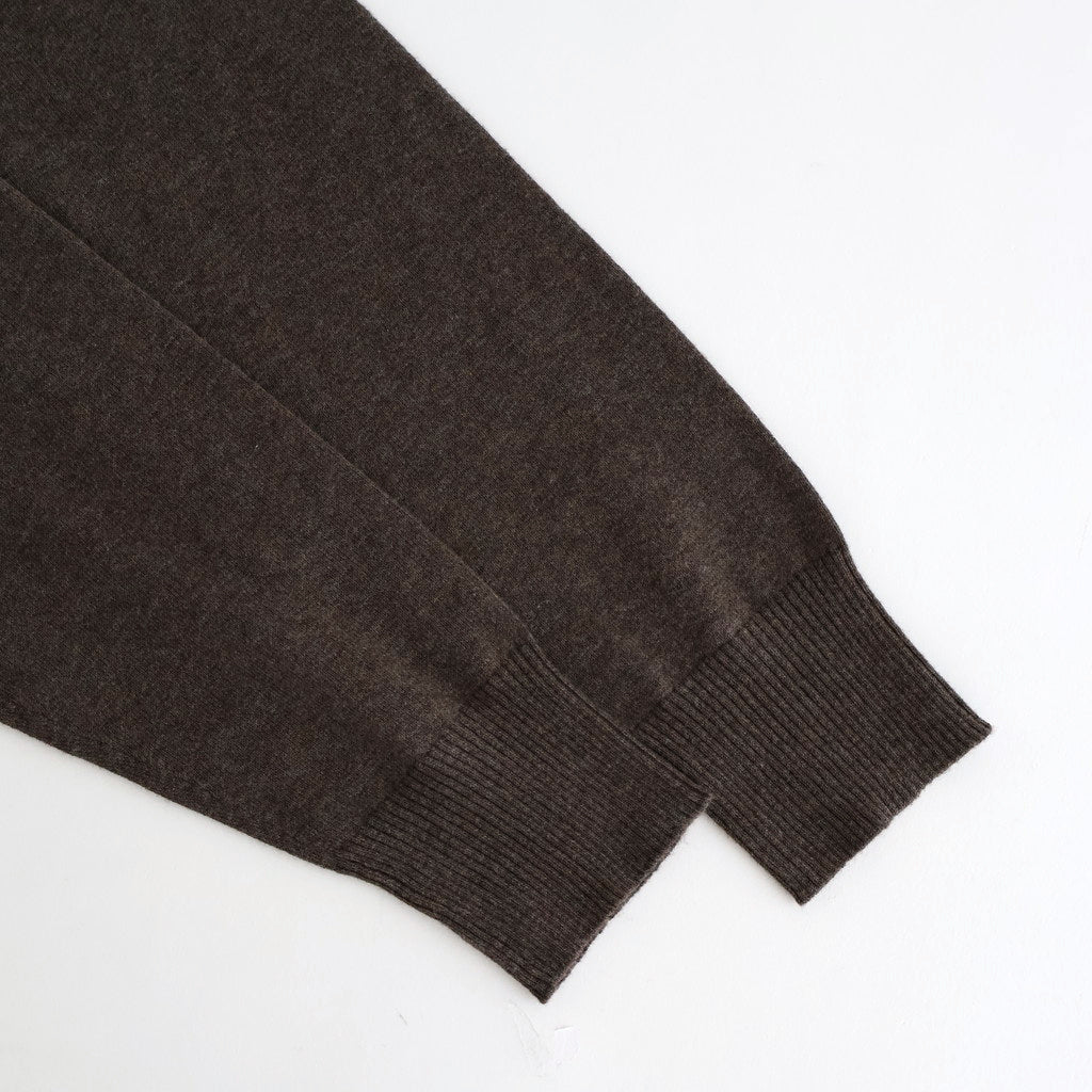 14GG 2PLY PLAIN STITCH COTTON/WOOL/CASHMER CREW-NECK PULLOVER #8600 BROWN [GNSL24542]