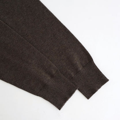 14GG 2PLY PLAIN STITCH COTTON/WOOL/CASHMER CREW-NECK PULLOVER #8600 BROWN [GNSL24542]
