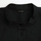 DENSELY LINEN CAPE SLEEVE SHIRT #Black [no.7308]