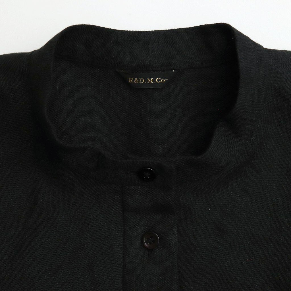 DENSELY LINEN CAPE SLEEVE SHIRT #Black [no.7308]