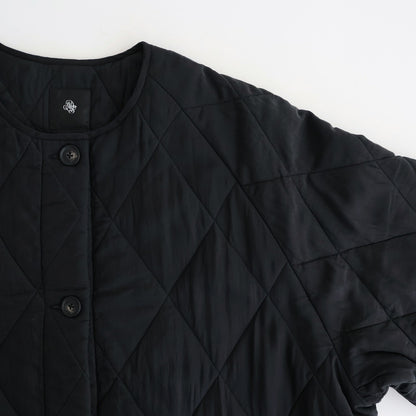 PADDED BANGALORE SILK PLAIN FRONT BUTTON SHORT COAT #9900 BLACK [NMDS25582]