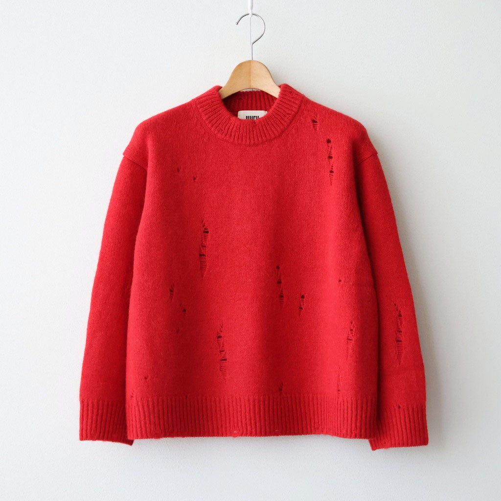 royal baby alpaca damage pattern-knit P/O #red [WXFL-UW130]