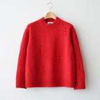 royal baby alpaca damage pattern-knit P/O #red [WXFL-UW130]