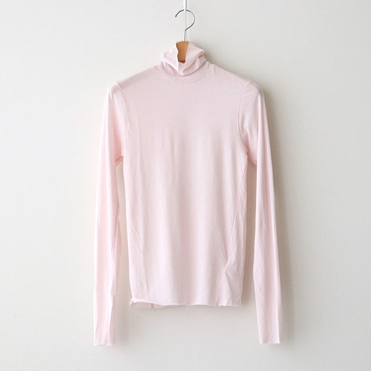 high twist cotton sheer jersey turtle-neck Tee #light pink [WVFL-UW104]