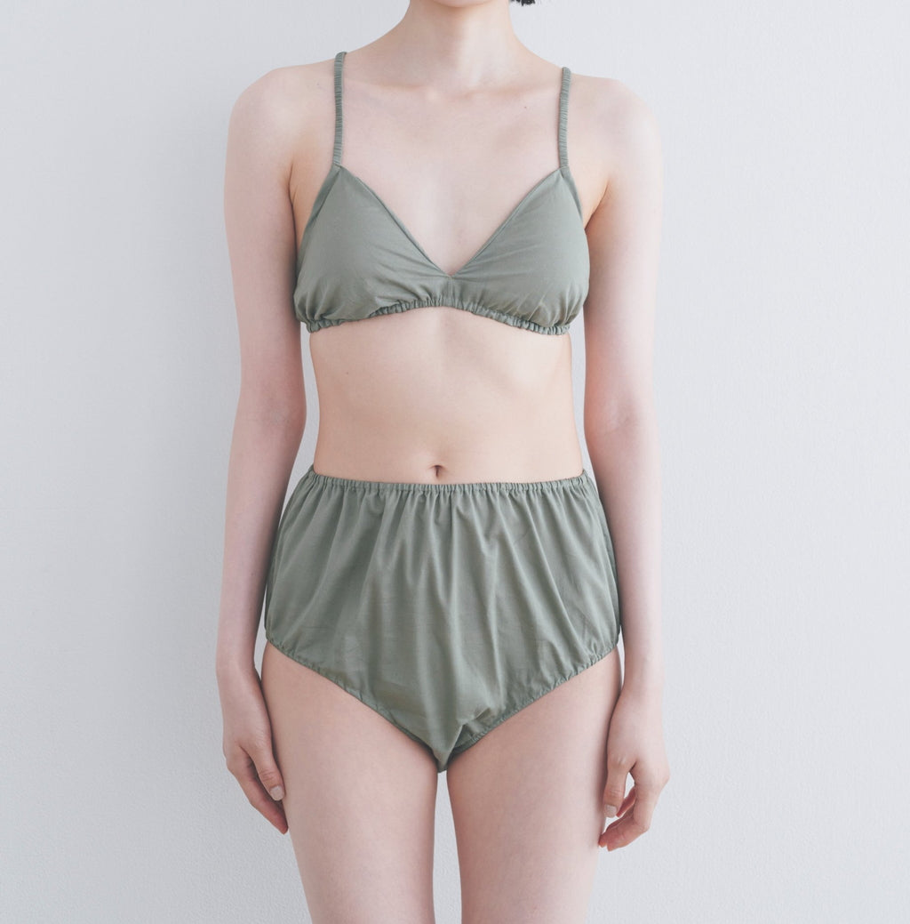 BRA &amp; HIGH WAIST PANTS #NO.24 GRAY GREEN