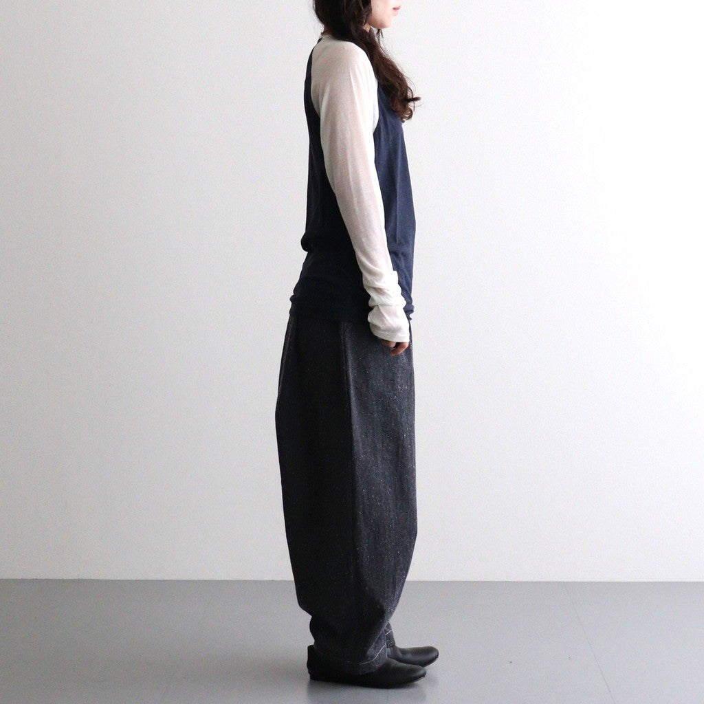cashmere & supima cotton gauze jersey baseball Tee #navy [WXFL-UW105]