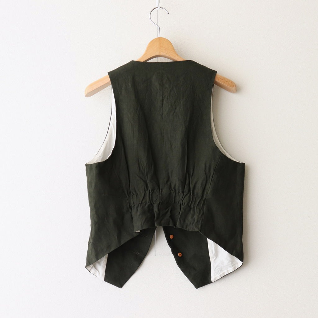 Seasonal Night Poet vest #Moss green [TLF-225-ve001-Ldb]