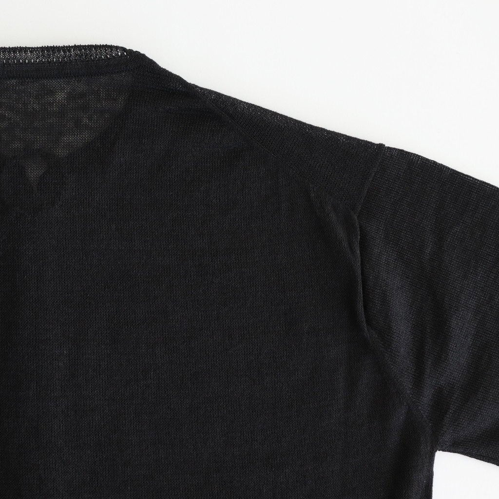 Fesca Linen Knit No Collared #Black [A232251TK766]