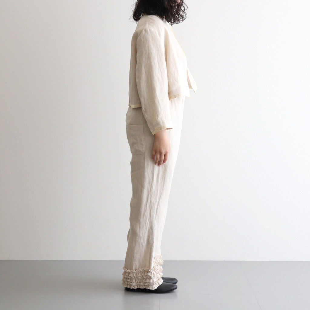 DENSELY LINEN TRIMING BOLERO #Antique White [no.7311]